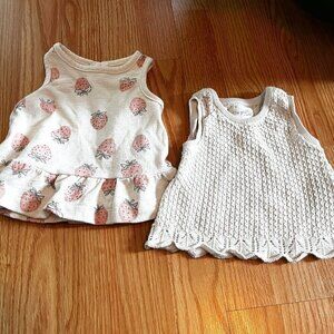 Little Planet Organic Baby Tank Tops Lot of 2 Beige 6 months So Soft!